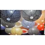 Suspension en Tissu, Lampe boule japonaise, Ovale 60cm